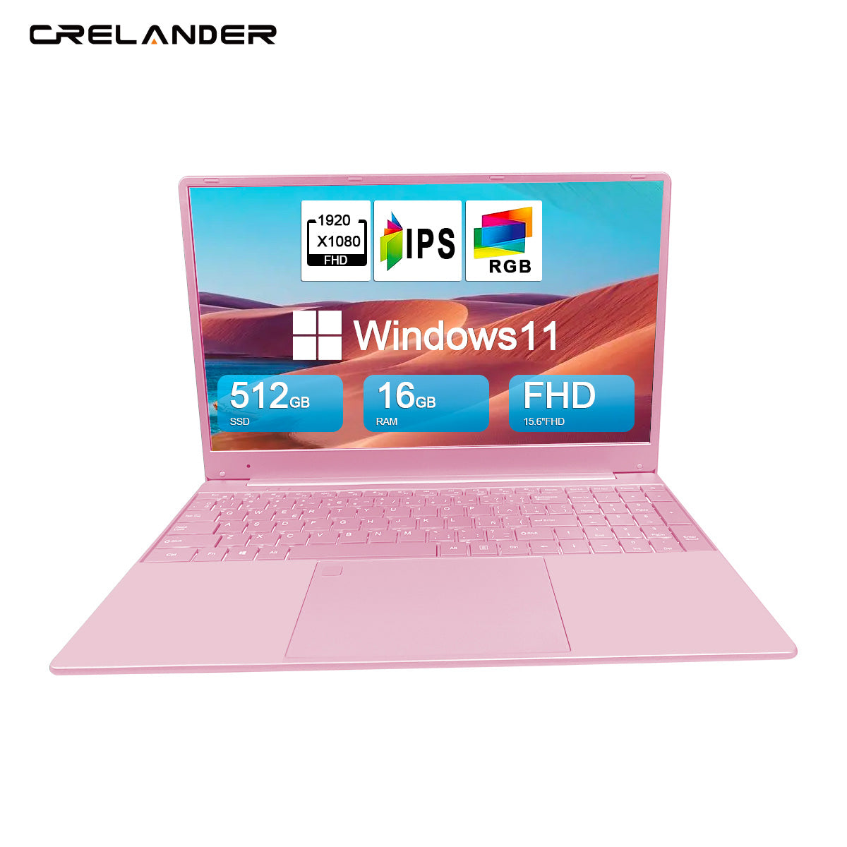 CRELANDER Wholesale Pink Laptops 15.6 inch 1920*1080 Intel Celeron J4125