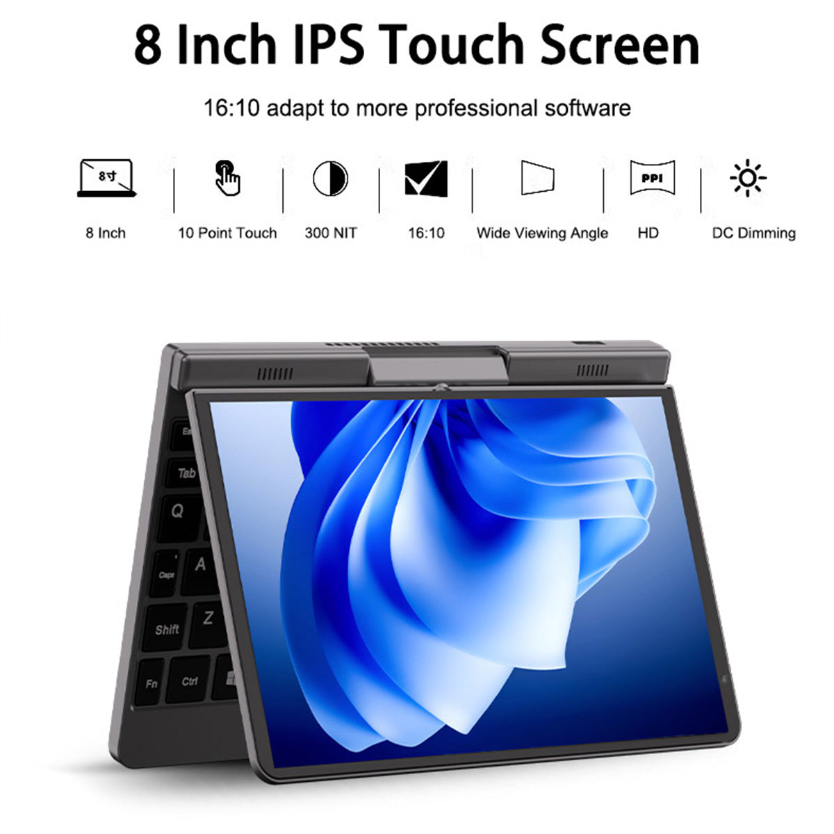 Crelander P8 Pocket Laptop 8 inch Intel Alder Lake N100 Mini PC
