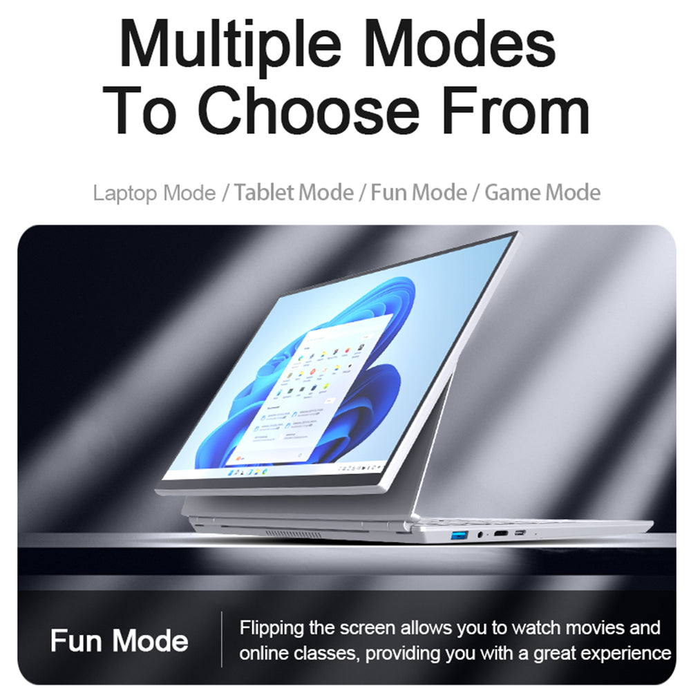 CRELANDER 14 Inch 360 Degree Rotating Touch Screen Laptop