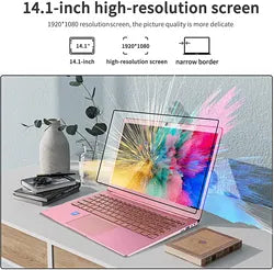CRELANDER Pink Laptop 14 inch 1920*1080 Intel J4125 8GB RAM 128GB 256GB 512GB SSD