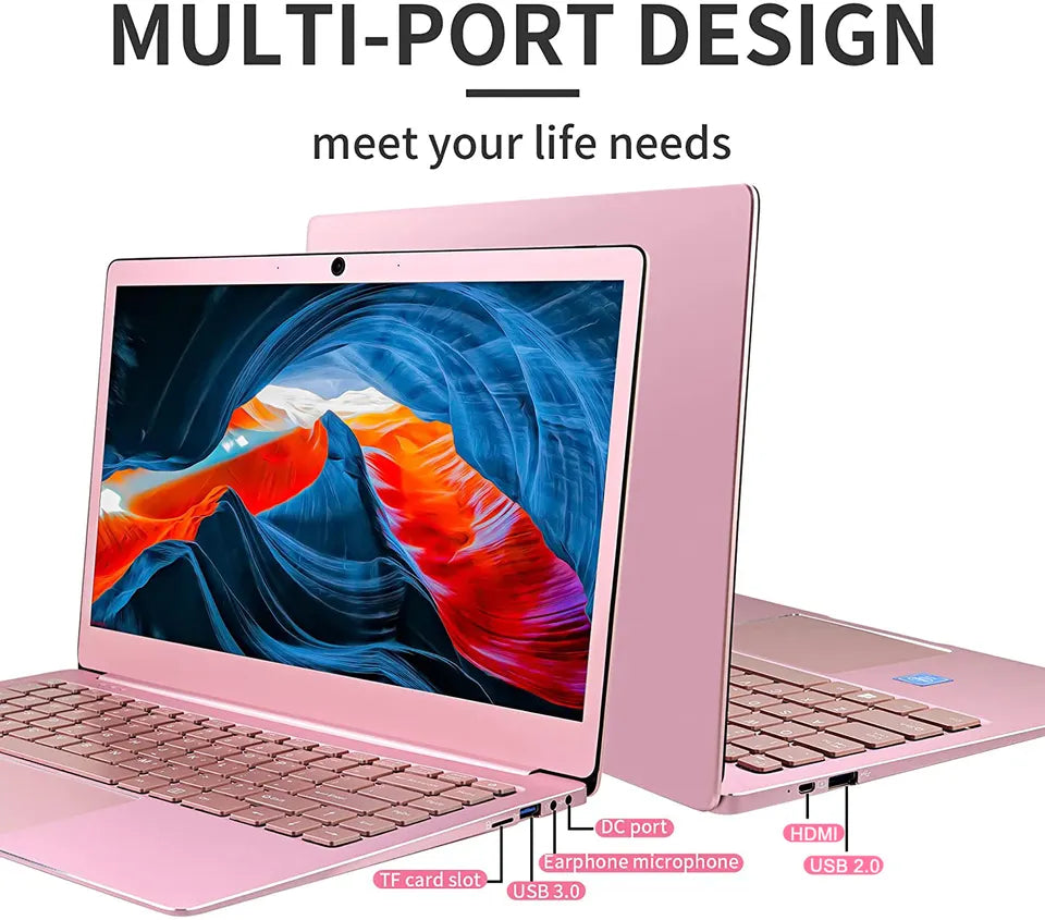 CRELANDER Pink Laptop 14 inch 1920*1080 Intel J4125 8GB RAM 128GB 256GB 512GB SSD