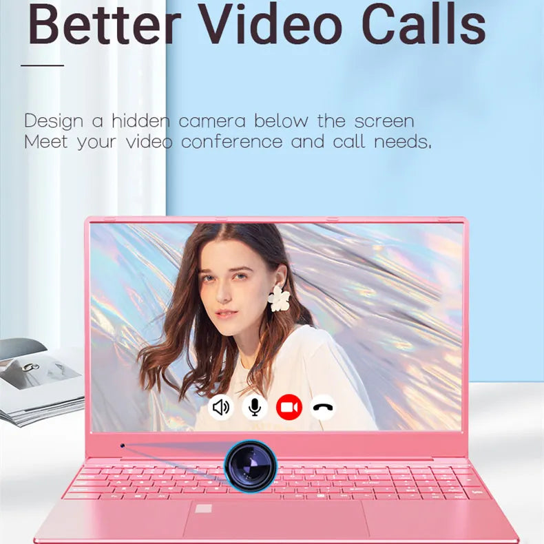 CRELANDER Wholesale Pink Laptops 15.6 inch 1920*1080 Intel Celeron J4125