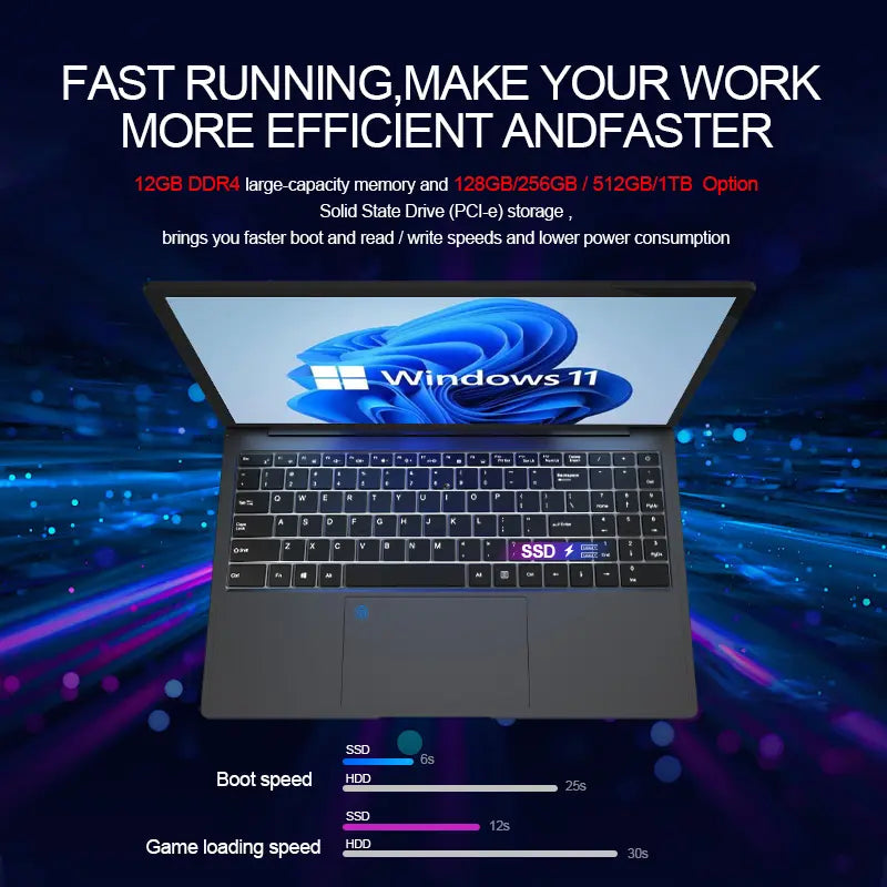 CRELANDER Z50 Business Laptop 15.6 Inch IPS Screen Intel Celeron N5095 Processor 16GB RAM