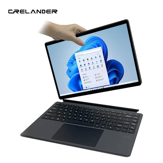 CRELANDER 2 in 1 Laptop Intel N100 Notebook 14 Inch 2K Touch Screen