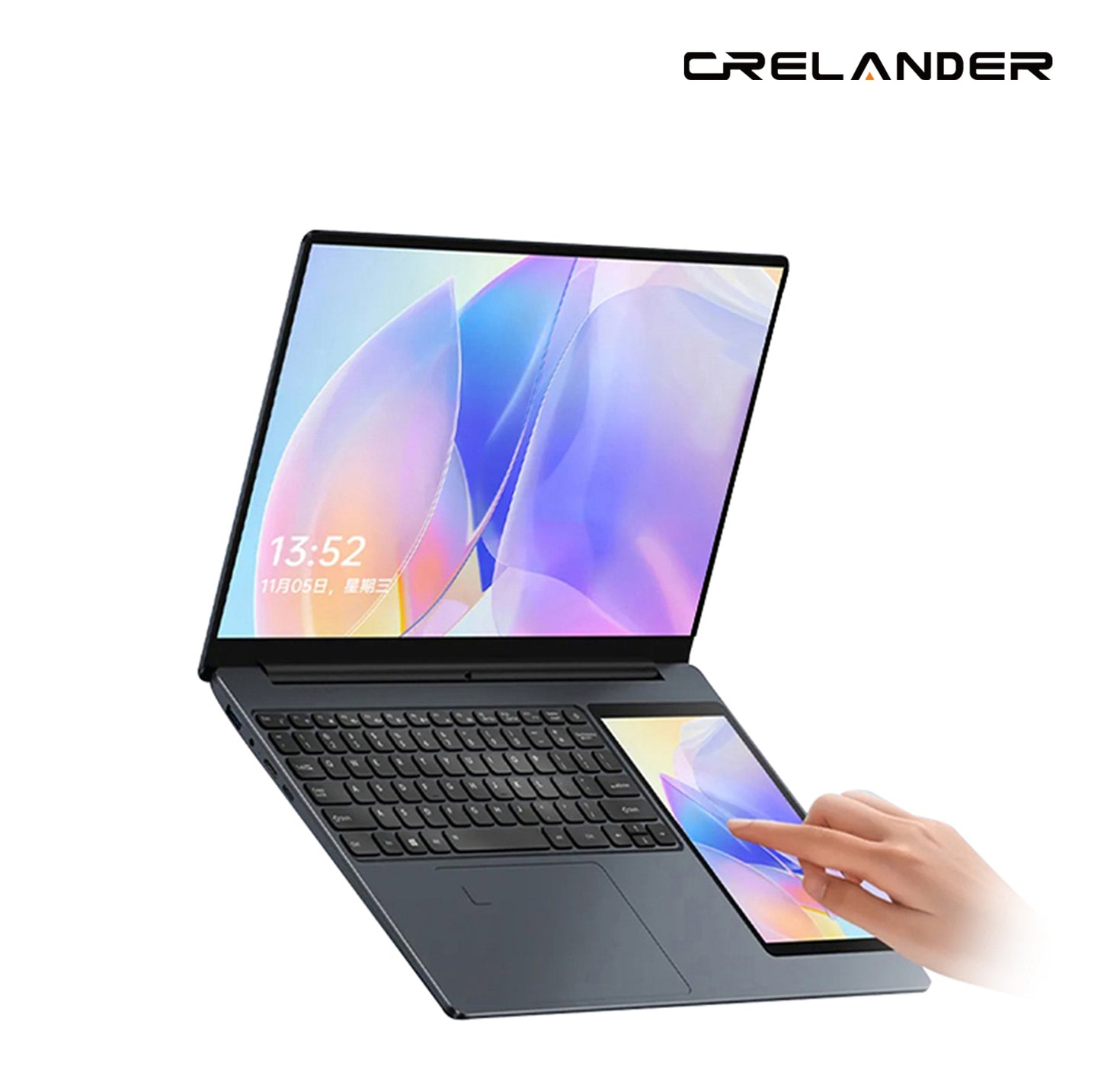 CRELANDER Dual Screen Laptop 15.6"+7" Touchscreen Laptops PC Notebook