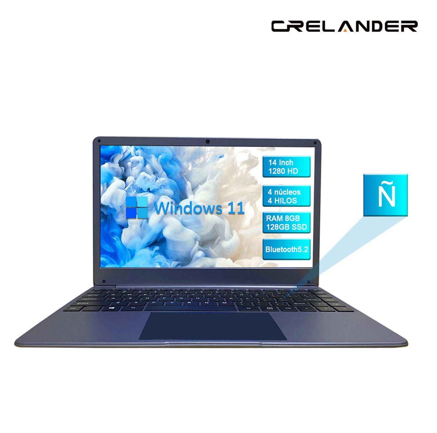 CRELANDER 14 Inch Intel N4020 IPS Screen Dual Core Dual Laptop