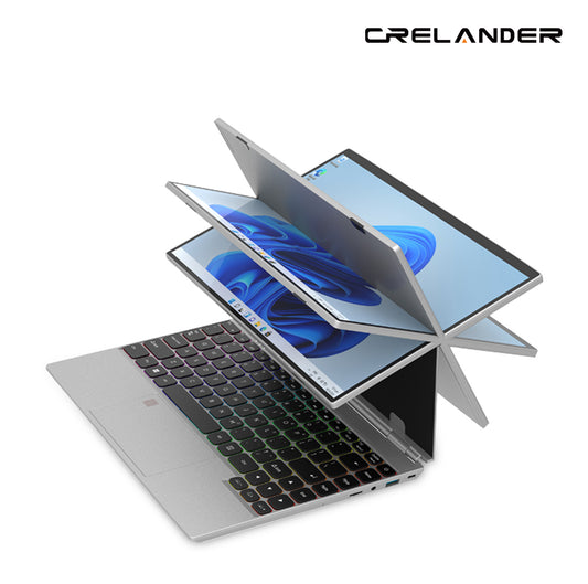 CRELANDER 14 Inch 360 Degree Rotating Touch Screen Laptop