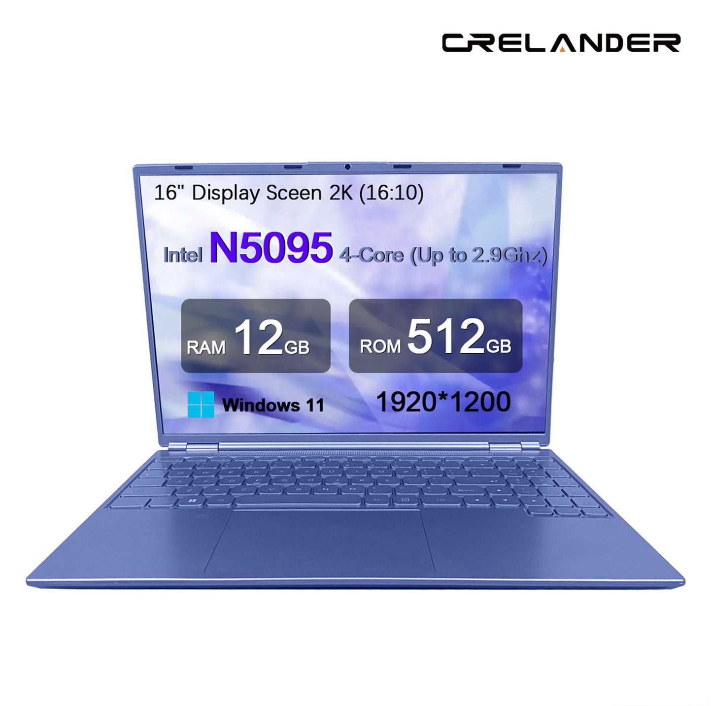 CRELANDER 16 Inch Laptops 1920*1200 IPS Screen