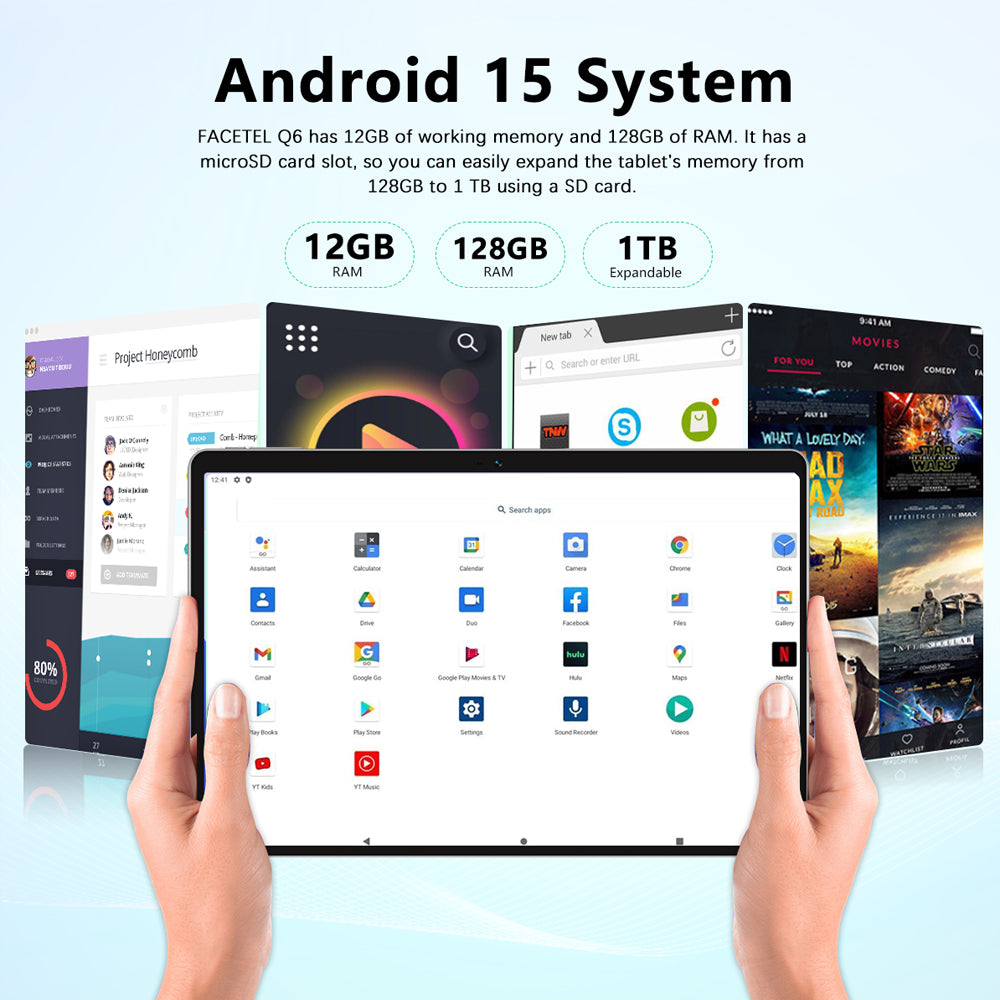 CRELANDER W30 Android Tablet, 10.1 Inch Android 15 Tablet with 1280x80 ...