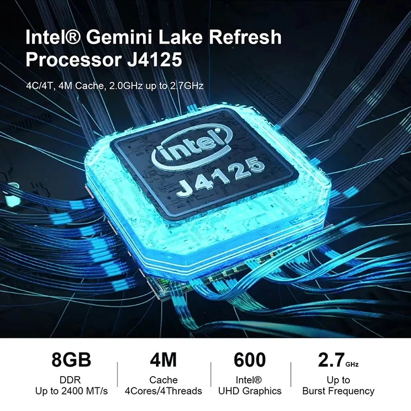 CRELANDER 15.6 inch 8GB RAM 128GB/256GB/512GB/1TB Intel Celeron J4125 Laptop